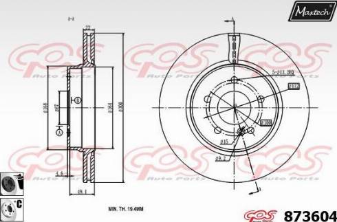 Maxtech 873604.6060 - Гальмівний диск avtolavka.club