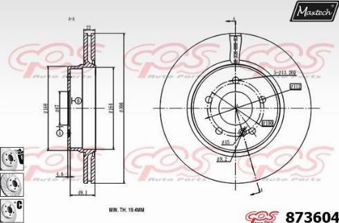 Maxtech 873604.6880 - Гальмівний диск avtolavka.club