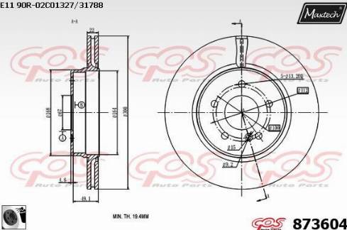 Maxtech 873604.0060 - Гальмівний диск avtolavka.club