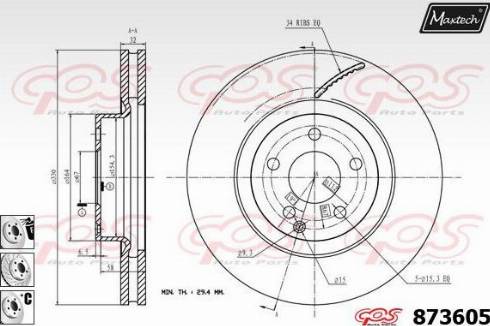 Maxtech 873605.6980 - Гальмівний диск avtolavka.club