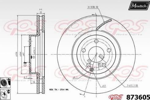 Maxtech 873605.6060 - Гальмівний диск avtolavka.club