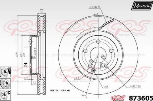 Maxtech 873605.6880 - Гальмівний диск avtolavka.club