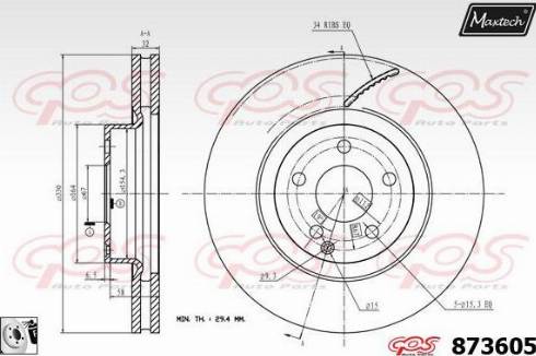 Maxtech 873605.0080 - Гальмівний диск avtolavka.club