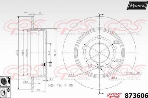 Maxtech 873606.6060 - Гальмівний диск avtolavka.club