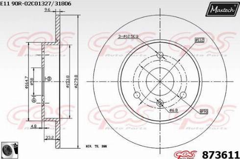 Maxtech 873611.0060 - Гальмівний диск avtolavka.club