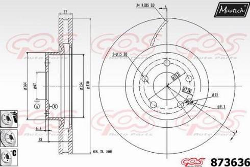 Maxtech 873636.6980 - Гальмівний диск avtolavka.club