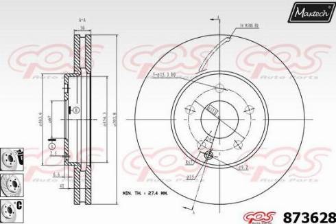 Maxtech 873628.6880 - Гальмівний диск avtolavka.club