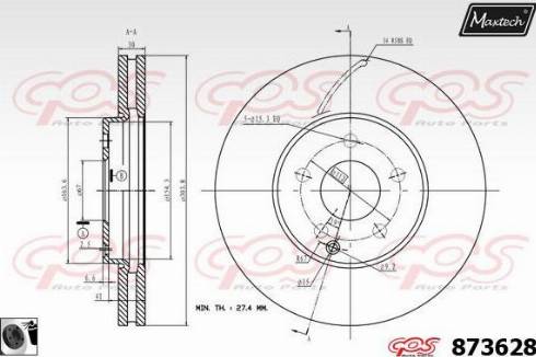 Maxtech 873628.0060 - Гальмівний диск avtolavka.club