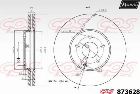 Maxtech 873628.0000 - Гальмівний диск avtolavka.club