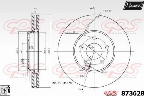 Maxtech 873628.0080 - Гальмівний диск avtolavka.club