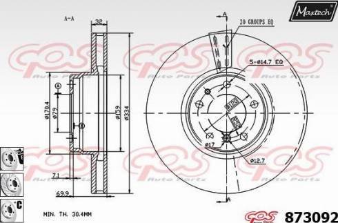 Maxtech 873092.6880 - Гальмівний диск avtolavka.club