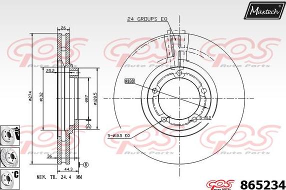 Maxtech 873044 - Гальмівний диск avtolavka.club