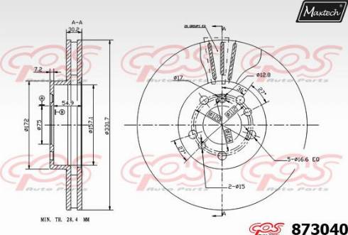 Maxtech 873040.0000 - Гальмівний диск avtolavka.club