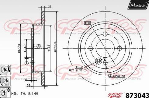 Maxtech 873043.6980 - Гальмівний диск avtolavka.club