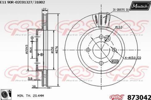 Maxtech 873042.0060 - Гальмівний диск avtolavka.club