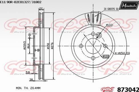 Maxtech 873042.0000 - Гальмівний диск avtolavka.club