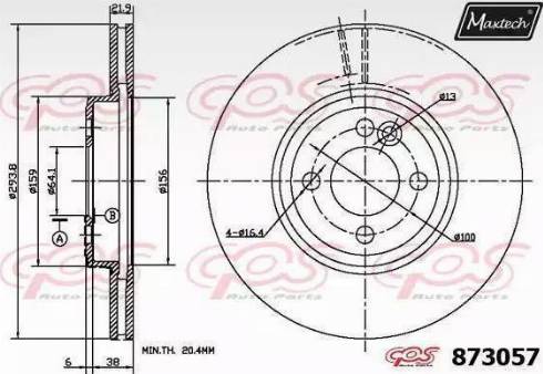 Maxtech 873057.0000 - Гальмівний диск avtolavka.club