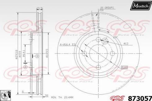 Maxtech 873057.0080 - Гальмівний диск avtolavka.club