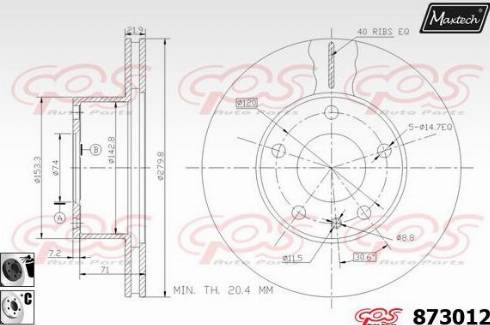 Maxtech 873012.6060 - Гальмівний диск avtolavka.club