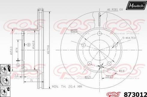 Maxtech 873012.6880 - Гальмівний диск avtolavka.club