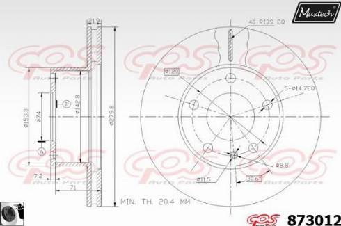 Maxtech 873012.0060 - Гальмівний диск avtolavka.club