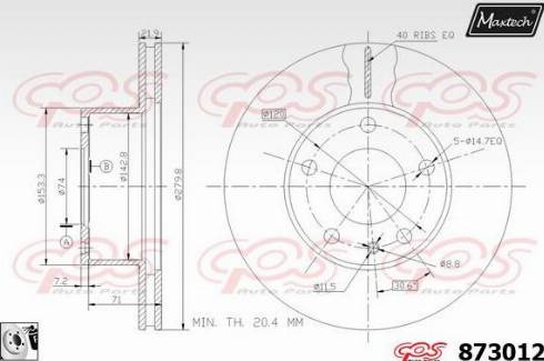 Maxtech 873012.0080 - Гальмівний диск avtolavka.club