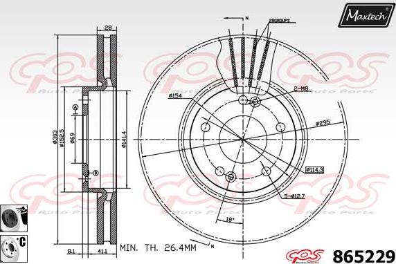 Maxtech 873012 - Гальмівний диск avtolavka.club