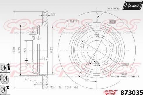 Maxtech 873035.6880 - Гальмівний диск avtolavka.club