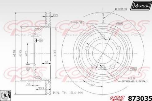 Maxtech 873035.0080 - Гальмівний диск avtolavka.club