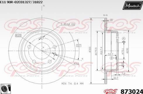 Maxtech 873024.0060 - Гальмівний диск avtolavka.club