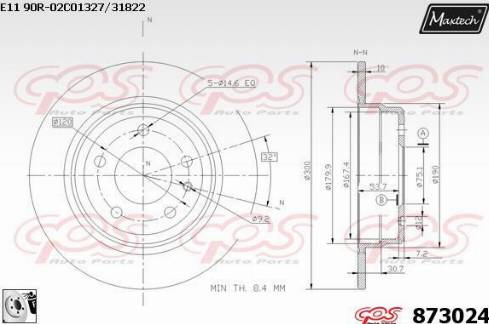 Maxtech 873024.0080 - Гальмівний диск avtolavka.club