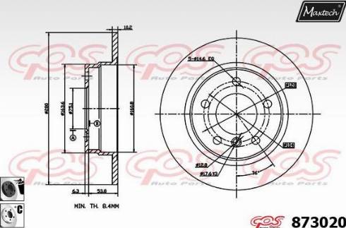 Maxtech 873020.6060 - Гальмівний диск avtolavka.club