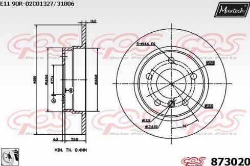 Maxtech 873020.0080 - Гальмівний диск avtolavka.club