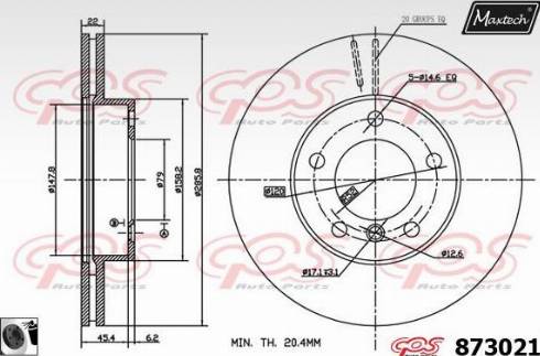 Maxtech 873021.0060 - Гальмівний диск avtolavka.club