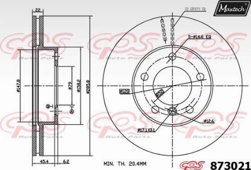 Maxtech 873021.0000 - Гальмівний диск avtolavka.club