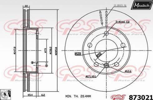 Maxtech 873021.0080 - Гальмівний диск avtolavka.club