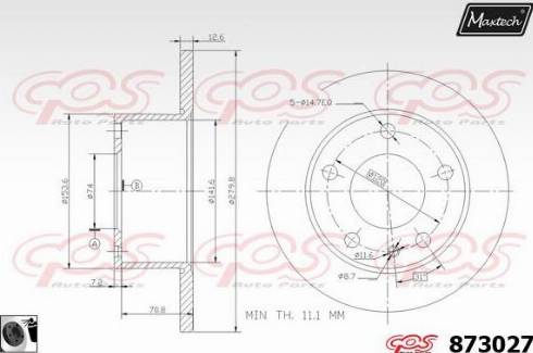 Maxtech 873027.0060 - Гальмівний диск avtolavka.club