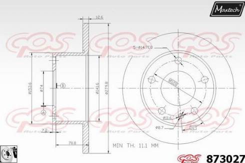 Maxtech 873027.0080 - Гальмівний диск avtolavka.club