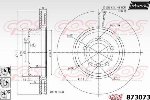 Maxtech 873073.6880 - Гальмівний диск avtolavka.club