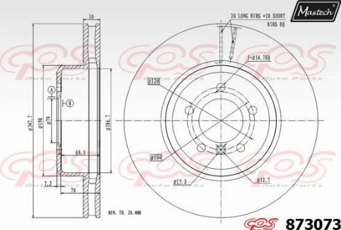 Maxtech 873073.0000 - Гальмівний диск avtolavka.club