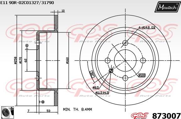 Maxtech 873072 - Гальмівний диск avtolavka.club