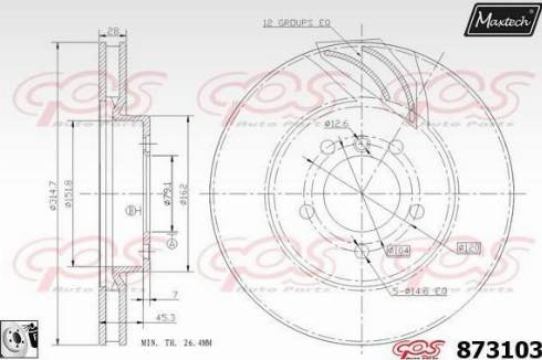 Maxtech 873103.0080 - Гальмівний диск avtolavka.club