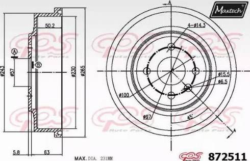 Maxtech 872511.0000 - Гальмівний барабан avtolavka.club