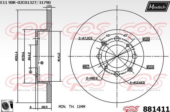 Maxtech 877208 - Гальмівний диск avtolavka.club