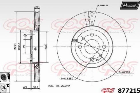 Maxtech 877215.6060 - Гальмівний диск avtolavka.club