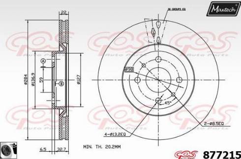 Maxtech 877215.0060 - Гальмівний диск avtolavka.club