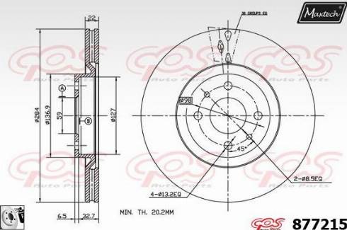 Maxtech 877215.0080 - Гальмівний диск avtolavka.club