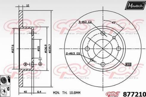 Maxtech 877210.6060 - Гальмівний диск avtolavka.club