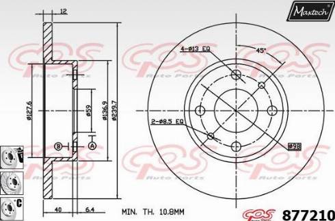 Maxtech 877210.6980 - Гальмівний диск avtolavka.club