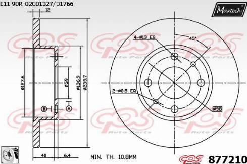 Maxtech 877210.0080 - Гальмівний диск avtolavka.club